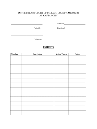 The exhibit notebook should be Exhibit Template Word Fill Online Printable Fillable Blank Pdffiller