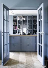 modern kitchen paint colors, cool blue