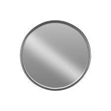 coated gunmetal grey metal tubular framed round mirror large