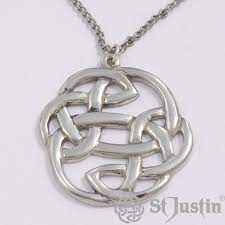 Pewter Lugh S Knot Pendant By St Justin Pewter Openwork Celtic Knot On Tin Plated Or Surgical Steel Curb Chain Product Code P Pewter Jewelry Pendant Jewelry