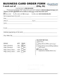 Find the right shape and size for your company. Qms Business Cards Order Form Pdf Docdroid