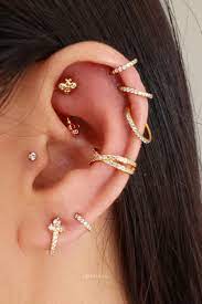 Cute Multiple Cartilage Ear Piercing Ideas Cross Earring Studs Hoop Rings Www Impuria Com Earings Piercings Cute Ear Piercings Ear Piercings