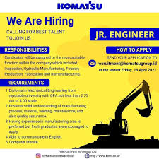 Lowongan pekerjaan 2021 di magelang dan sekitarnya. Lowongan Komatsu Indonesia Departemen Teknik Mesin Sekolah Vokasi
