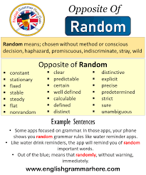 Opposite Of Random Antonyms Of Random Meaning And Example Sentences Antonym Opposite Words Contradict Each Other And Meet O Opposite Words Antonyms Opposites