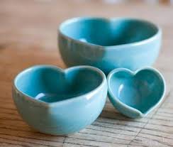 Lovely Clusters The Pretty Blog Pretty Pottery Pottery Heart Shaped Bowls Turquoise Heart