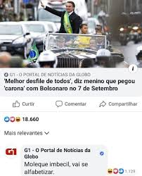 Últimas notícias do brasil e do mundo, sobre política, economia, emprego, educação, saúde, meio ambiente, tecnologia, ciência, cultura e carros. Advogados Repudiam Ataque De G1 A Menino Que Desfilou Com Bolsonaro Noticias R7 Brasil