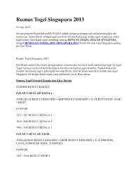 Doc Rumus Togel Singapura 2013 Nelson Viegas Academia Edu