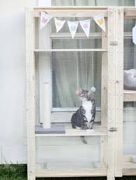 Two Hejne Shelves By Ikea Turned Into An Outside Walking Space For Your Cat Ikea Ikea Hack Ikea Furniture Hacks