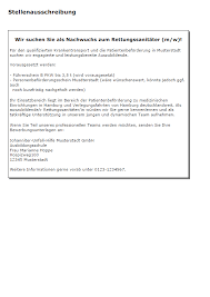 Bewerbung Rettungssanitater Ausbildung Sofort Download