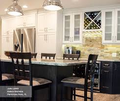 Off White Cabinets With A Dark Kitchen Island Masterbrand Off White Cabinets House Design Kitchen Dark Kitchen