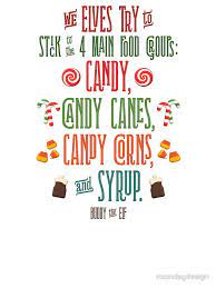 Buddy The Elf The Four Main Food Groups Sticker By Noondaydesign Buddy The Elf Quotes Buddy The Elf Elf Quotes