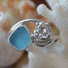 Portfolio Made By Meg Jewelry Glass Rings Beachglass Jewelry Sea Glass Ring