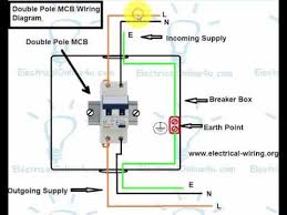 Double switch wiring diagram fan light for bathroom. How To Wire Double Pole Breaker Mcb In English Youtube