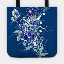 Google pansy flower images and you will find even better designs. Blue Flower Tattoo Blue Flowers Tragetasche Teepublic De