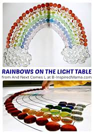 Rainbow Light Table Play Light Table Rainbow Crafts Mobile Craft