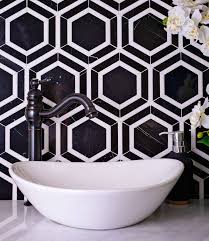 Black And White Marble Mosaic Tile Nero Marquina And Thassos White 6 Inch Hexagon Marble Mosaic Tile In 2020 Black And White Tiles Bathroom Black And White Tiles Black Mosaic Bathroom