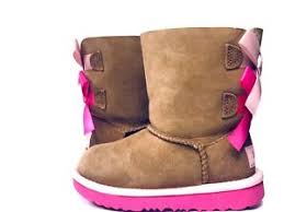 New Toddler Boot Ugg Bailey Bow Ii Chestnut Pink Azalea