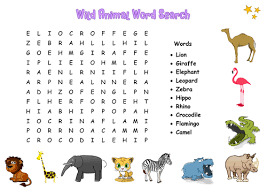 Crossword puzzles can be fun, challenging and educational. Wild Animal Word Search Teaching Resources