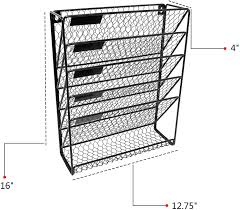 5.2h x 7w x 3.9d. Buy 5 Tier Wall File Holder Hanging Mail Organizer Metal Chicken Wire Wall Mount Magazine Rack For Home And Office Black Online In Germany B08gccjrpv