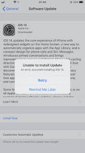 Can T Update Iphone To Ios 14 Due To An Error