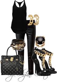 Black And Gold Casual Outfits For Ladies For Vegas Minus All Of The Gold Accessories Black And Gold Outfit Fashion Womens Fashion