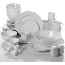 Black And White Dinnerware Sets Gibson Home Regalia 46 Piece Dinnerware And Serveware Set Service For 6 Ceramic Dinnerware Set Dinnerware Set White Dinnerware
