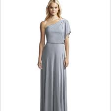 Dessy Platinum Maracaine Jersey Jenny Yoo Jy512 Formal Bridesmaid Mob Dress Size 10 M 80 Off Retail