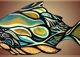 This piece is made to order and will look similar to the pictures above, since each painting is done by hand. Haida Fish Fish Art Abstract Fish Nautical
