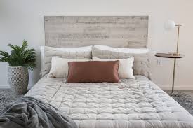 Reclaimed Weathered Wood Gray Stikit Headboard In 2020 Plank Headboard Headboard Designs White Wooden Headboard