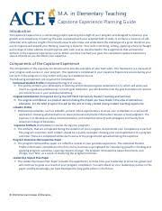 In general, most capstone papers will follow the outline described below. M A In Elementary Teaching Capstone Experience Planning Guide M A In Elementary Teaching Capstone Experience Planning Guide Introduction The Course Hero