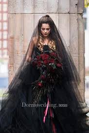 2018 Latest Black Ethereal Puffy Long Wedding Veil In 2020 Black Wedding Gowns Gothic Wedding Dress Black Wedding Dress Gothic