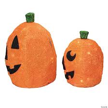 Get free shipping on qualified pumpkin outdoor halloween decorations or buy online pick up in store today in the holiday decorations department. Set Of 2 Orange Lighted Sisal Pumpkins Outdoor Halloween Decorations Oriental Trading