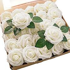 The best fake flowers that look real | a practical wedding from apracticalwedding.com. Amazon Com Floroom Artificial Flowers 50pcs Real Looking Ivory Fake Roses With Stems For Diy Wedding Bouquet White Wedding Bouquets Bridal Shower Centerpieces