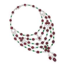 18 Karat White Gold Spinel Emerald Cultured Pearl And Diamond Jaipur Necklace Michele Della Valle The B White Gold Necklace Diamond Jewels Spinel Jewelry
