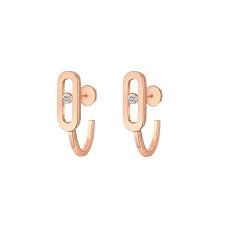 Discover the latest messika earrings for women at modesens. Messika Rose Gold Earrings With Diamonds Move Uno 2605mk10050 Pg Pere Quera 1887