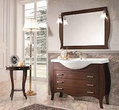 Arredo Bagno Classico Mobile Bombato Noce Specchio E Lavabo Arredamento Bagno Arredamento Bagno