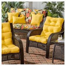 Set Of 2 Solid Outdoor High Back Chair Cushions Sunbeam Kensington Garden High Back Chairs Outdoor Wicker Patio Furniture Wicker Patio Furniture