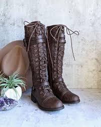 Black And Brown Boots Womens Over The Knee Laced Up Boots In Dark Brown Lace Up Combat Boots Combat Boots Boots