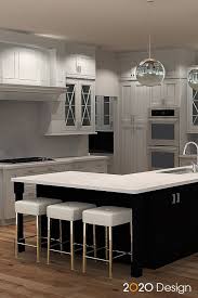 trendy 2 tone kitchen design rendering