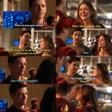 I Think We Ll Be Okay Although If You Lie To Me Again I Will Drop A Mountain On You Kara Mon El And Barry Th Supergirl And Flash Supergirl Dc Supergirl