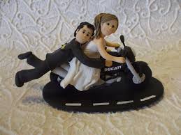 Customized Bride And Groom With Motorcycle Wedding Cake Topper 170 00 Via Etsy Sold Motorcycle Wedding Motorcycle Wedding Pictures Bride Cake Topper