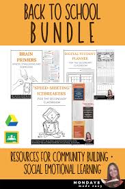 Digital Back To School Bundle Resources For Social Emotional Learning And Community Building Social Emotional Learning School Bundles Classroom Management Tool