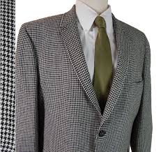 Black And White Houndstooth Suit Vintage 1960s Mens Sport Coat 60s Narrow Lapels Black And Etsy Mens Sport Coat Checked Jacket White Houndstooth