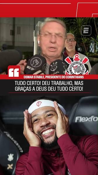 "DEU TUDO CERTO" 👀 Osmar Stabile falou pela primeira vez ap&oacute;s assinar contrato de renova&ccedil;&atilde;o de Memphis Depay com o Corinthians. , #FutebolNaESPN #Futebol #Corinthians #MemphisDepay