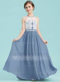 Us 78 00 A Line Scoop Neck Floor Length Chiffon Junior Bridesmaid Dress Jj S House Junior Bridesmaid Dresses Princess Bridesmaid Dress Bridesmaid Dresses