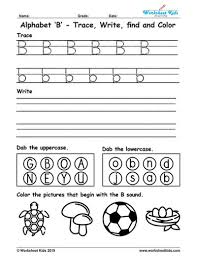 Card with pictures and writing practice. Alphabet Letter B Trace Write Find Color Free Printable Pdf