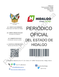 Martes 13 de abril 2021. Periodico Oficial Del Estado De Hidalgo Segob