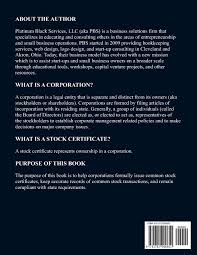 Free delivery on qualified orders. Common Stock Certificates Corporate Starter Kit Incorporated In The Platinum Black Services Llc Amazon De Bucher
