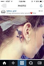 Adorable Feminine Rose Tattoo Behind The Ear Behind Ear Tattoos Rose Tattoo Behind Ear Rose Tattoos