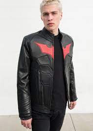 Mens Red Bat Armored Black Leather Motorcycle Jacket In 2021 Black Leather Motorcycle Jacket Black Leather Biker Jacket Superhero Fashion